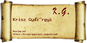 Krisz Györgyi névjegykártya